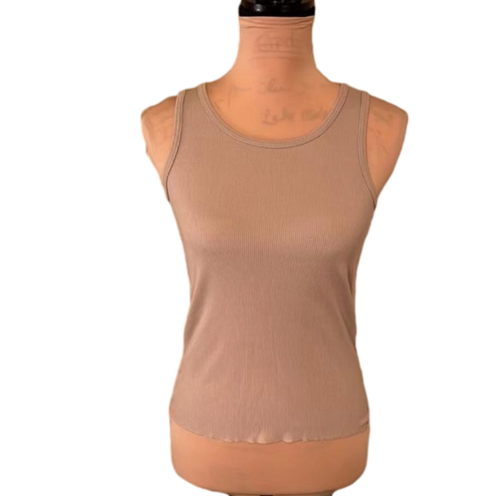 Vintage Hurley Tan Ribbed Tank Top with Heart Emblem Size Medium
